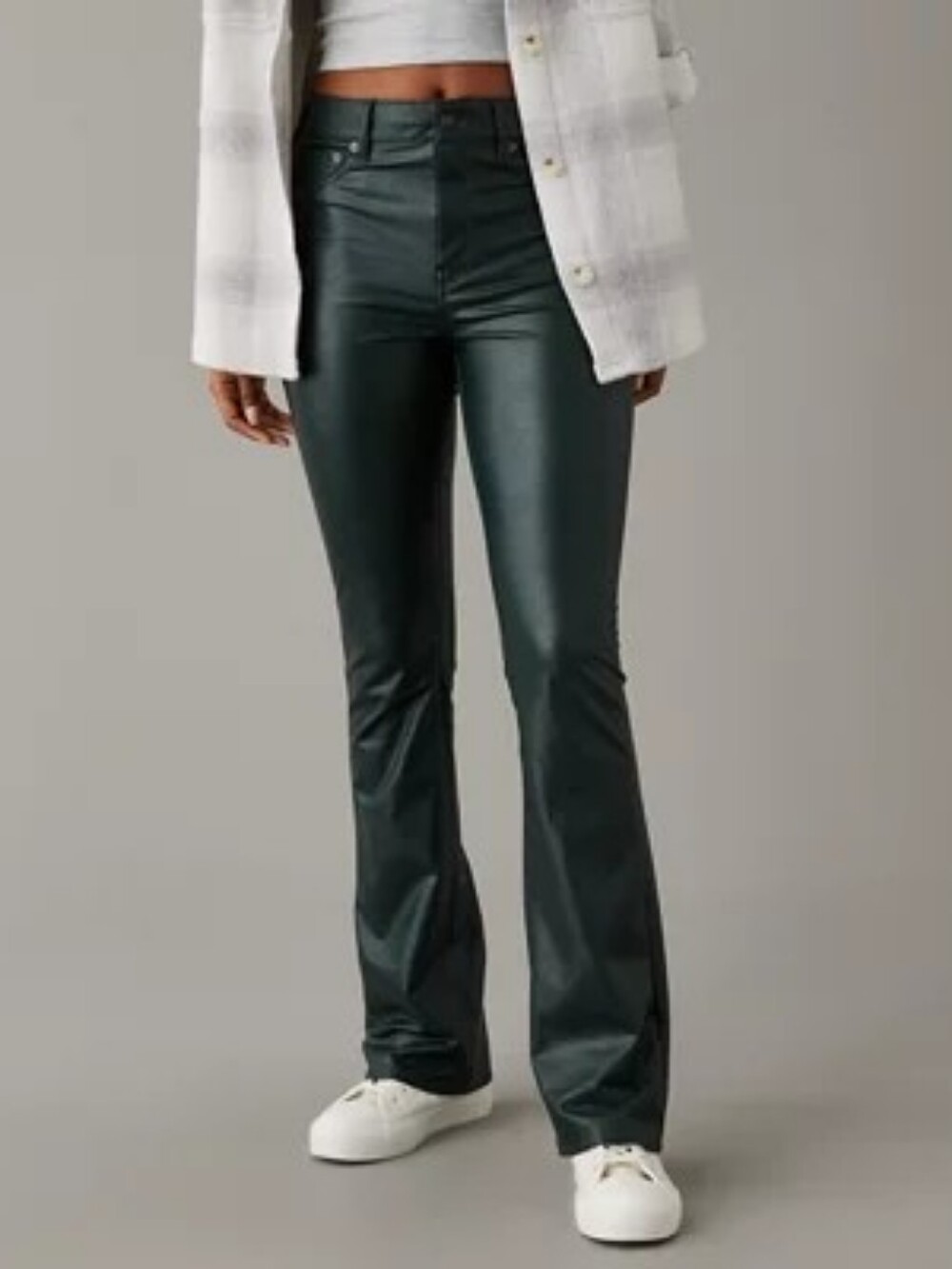 American Eagle Super High Rise Kick Boot Leather Pants